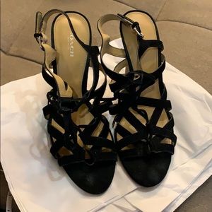 Coach Lace Up Suede Wedge Sandals. Size 8.5.